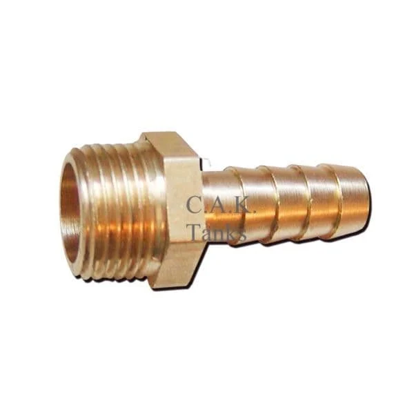 1/2" BSP M x 1/2" (12 mm) STRAIGHT BRASS HOSE BARB CONNECTOR