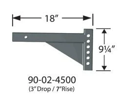 3" Drop 7" Rise X 18" Length