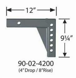 4" Drop 8" Rise X 12" Length