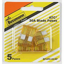 5pk BP/ATC 20 Amp Blade Fuses, Bussmann BP/ATC-20-RP