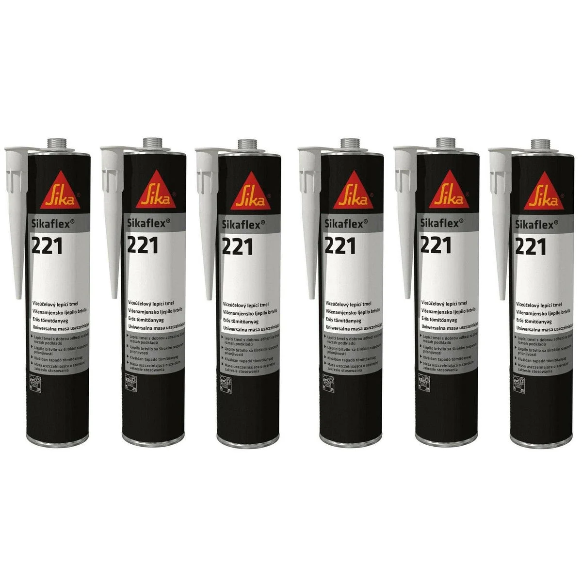 6 x Sikaflex 221 Strong Adhesive Sealant White Caravan Motorhome Boat