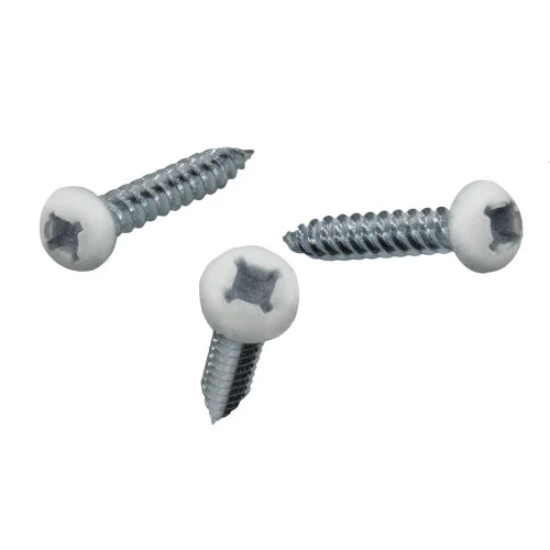 #8 x 1" Pan Head Metal RV Screws Polar White