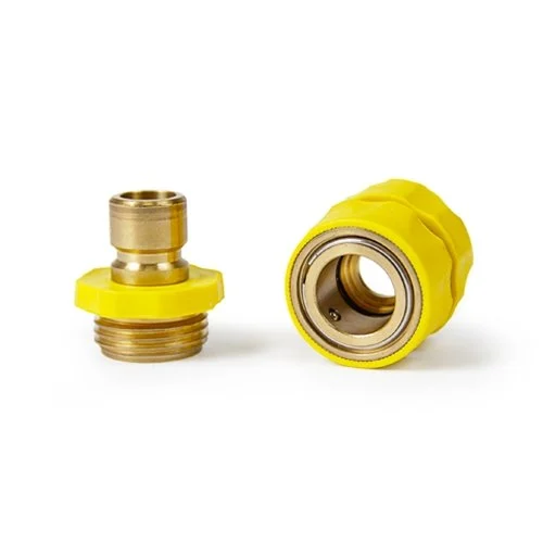 Camco 20143 Quick Hose Connector - w/Yellow Grip w/o Auto-Shut-Off