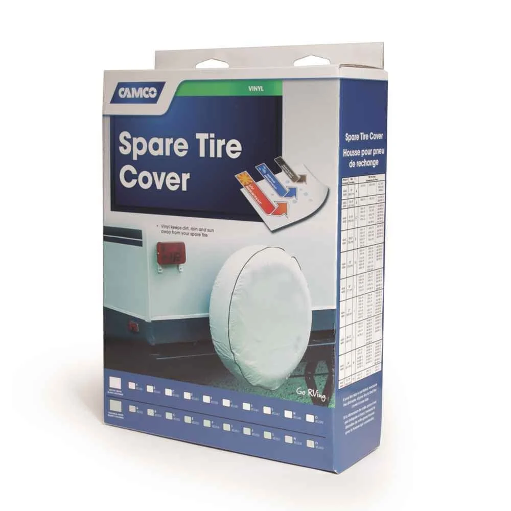 Camco 45346 Vinyl Spare Tire Cover (27 inches , White)