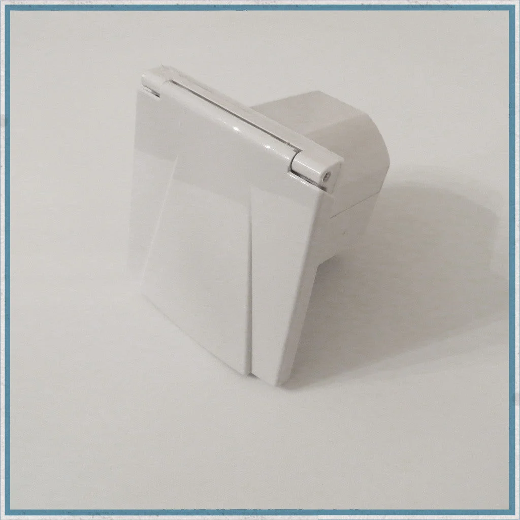 Campervan Square 240v inlet - White