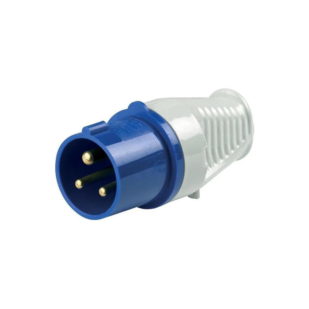 Caravan Mains Hook Up Site Plug 240v 16A – IP44 Motorhome Mains Hook Plug Blue
