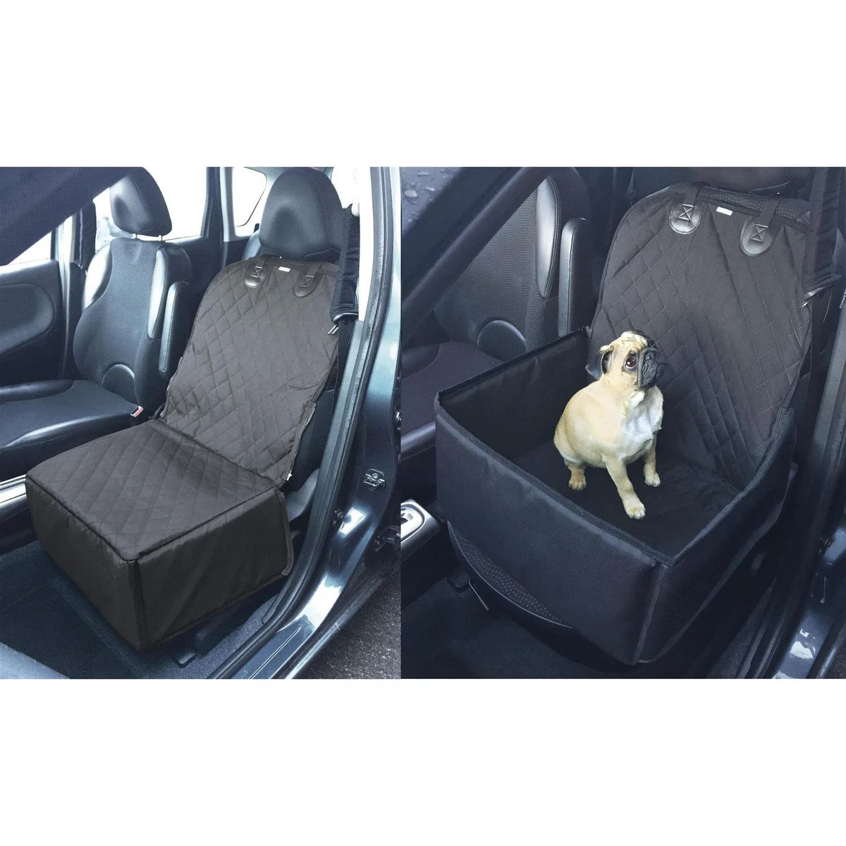 Dog Car Front Seat Cover Pet Safety Protector Hammock Waterproof Mat & Seatbelt