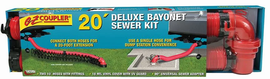 EZ Coupler Deluxe Bayonet Sewer Hose Kit, 20′ - by Valterra (D04-0115)