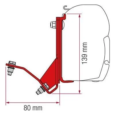 Fiamma Adapter Black Brackets Ducato H2 Hymercar Possl For F45 F70 Awnings 98655Z028