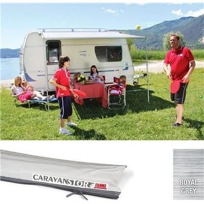 Fiamma Caravan Caravanstore XL 410 Manual Opening Awning Royal Grey Fabric