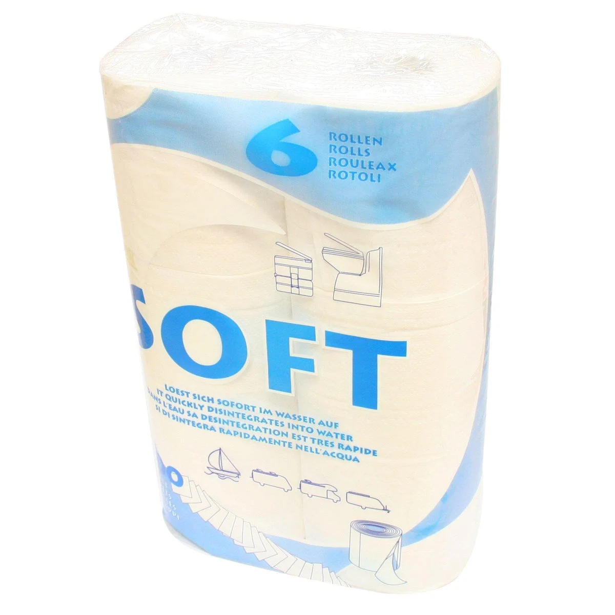 Fiamma Toilet Roll Paper 6 Pack Chemical Loo Tissue Potti Camper Camping Caravan 97312-010