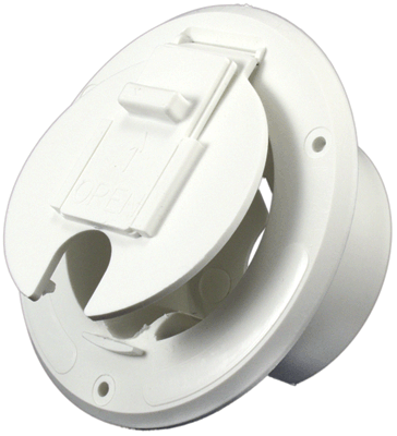 JR Products S2310A White 30 Amp Round Hatch