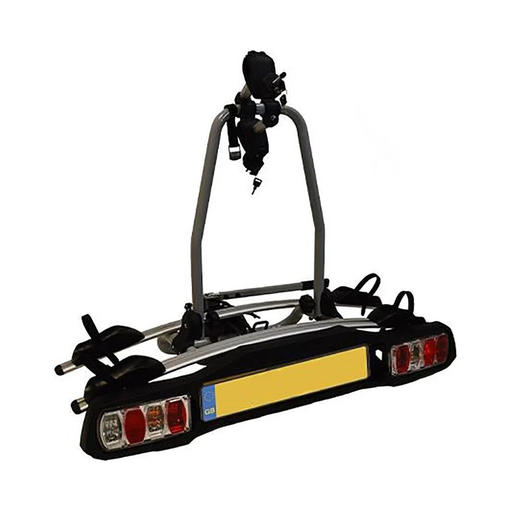 M-Way Towball Mounted Car Rear Tow Bar Cycle Holder 2 Bike Carriers with Electrics
