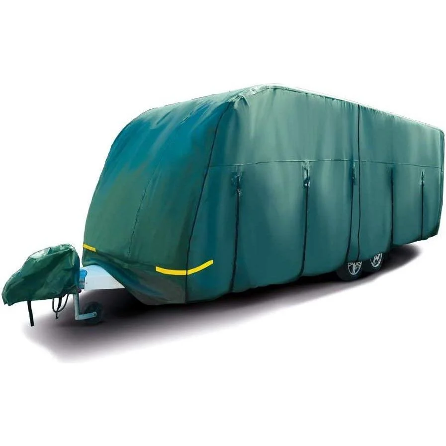 Maypole Green Caravan Cover Full 4-Ply Premium Breathable + Hitch Cover All Sizes