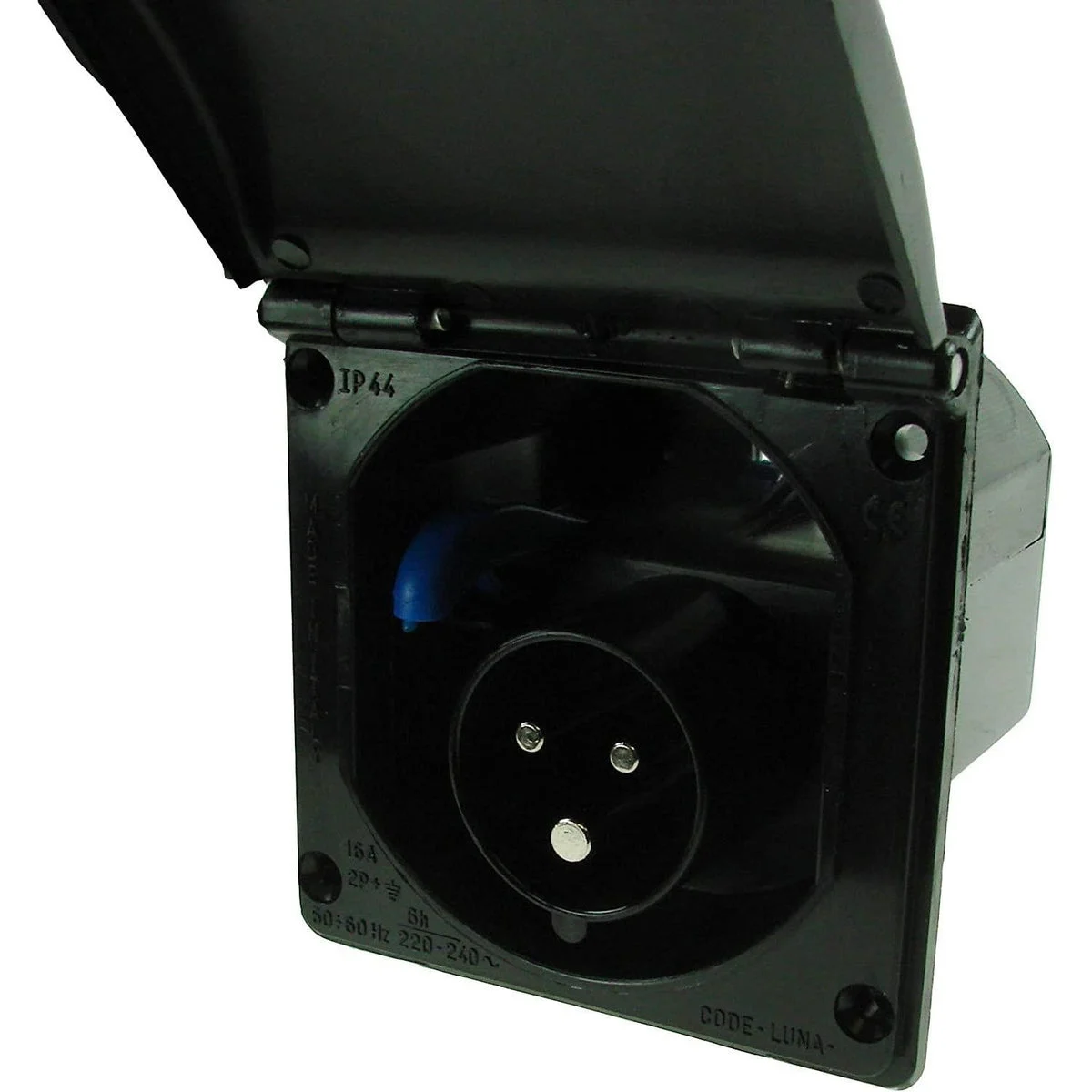 Maypole MP5985B 240V 16Amp Mains Flush Fit Socket- Caravan Inlet Black