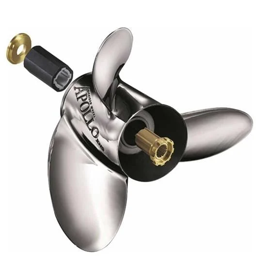 Michigan Wheel 993052 14-3/8" x 15 LH 3 blade SS Apollo Propeller V6/V8, 4-3/4" Gearcase