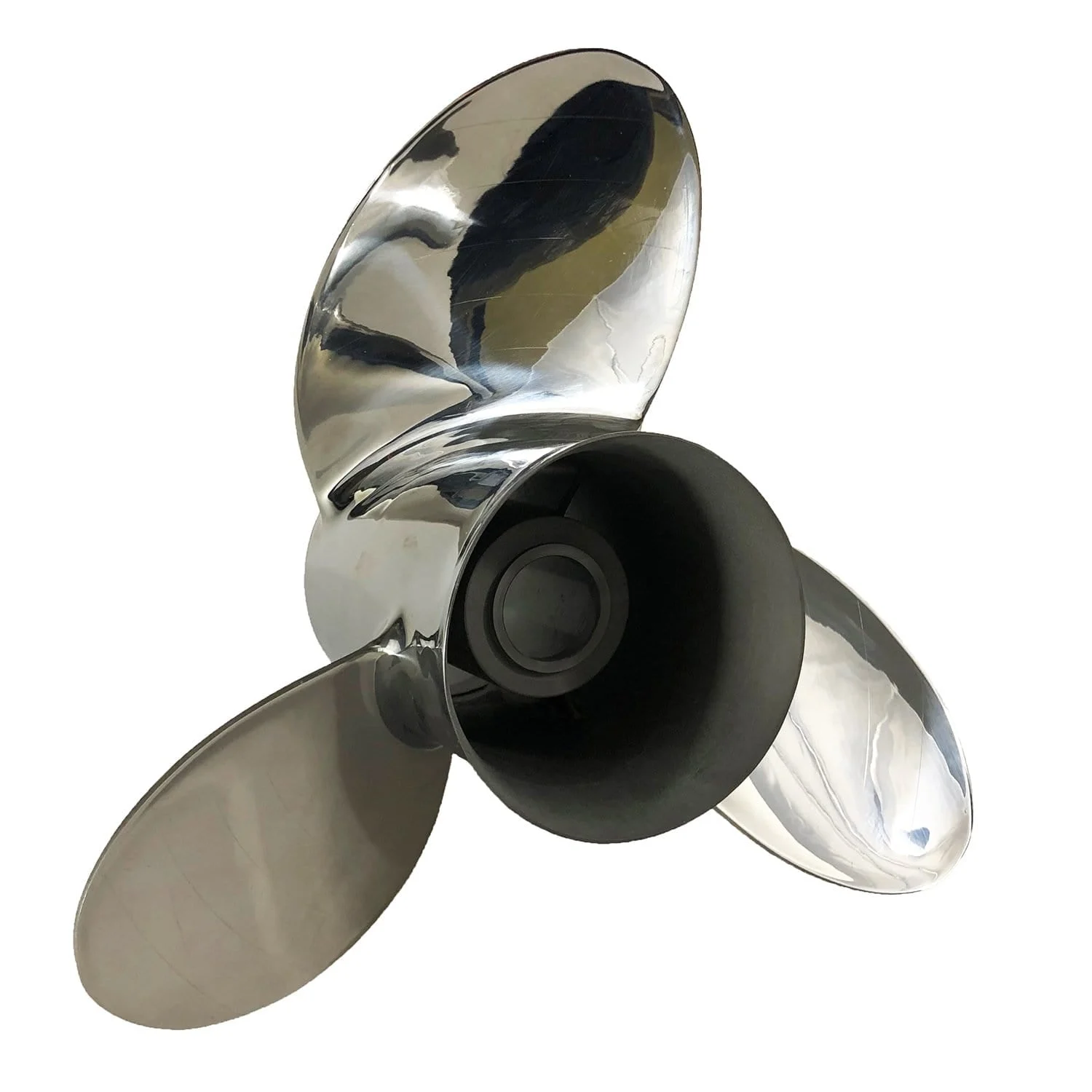 Michigan Wheel 993053 Apollo XHS Series 14-1/4"D x 17"P LH Rotation 3-Blade Stainless Steel Thru Hub Exhaust Propeller