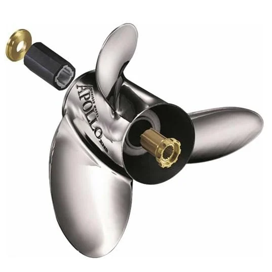 Michigan Wheel 993153 13-3/8" x 15 LH 3 blade SS Apollo Propeller 4-1/4" Gearcase