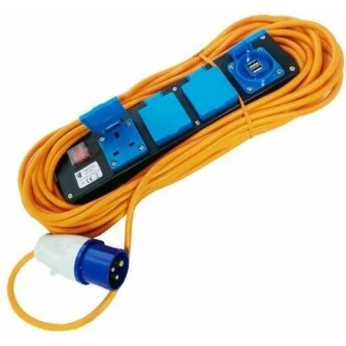 Mobile Mains Electric Power Supply With 2X Usb Ports - 15M Lead