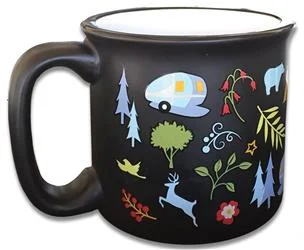 Mug; Travel Mug; 15 Ounce Capacity; Into the Woods; Dishwasher And Microwave Safe (CC-004BLK)