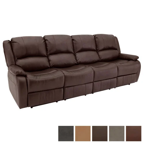 RecPro Charles 102" Quad Wall Hugger RV Recliner Sofa with Two Drop Down Consoles