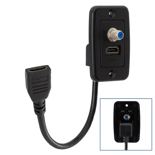 RV Cable TV Hookup Extender Coaxial Cable Connector and HDMI Wall Plate Pass Through