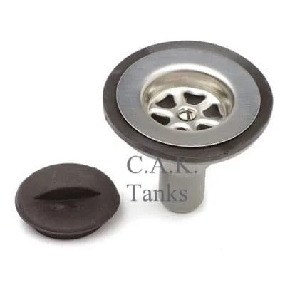 SINK WASTE 1 1/4" STAINLESS TOP STRAIGHT 3/4" 20MM OUTLET
