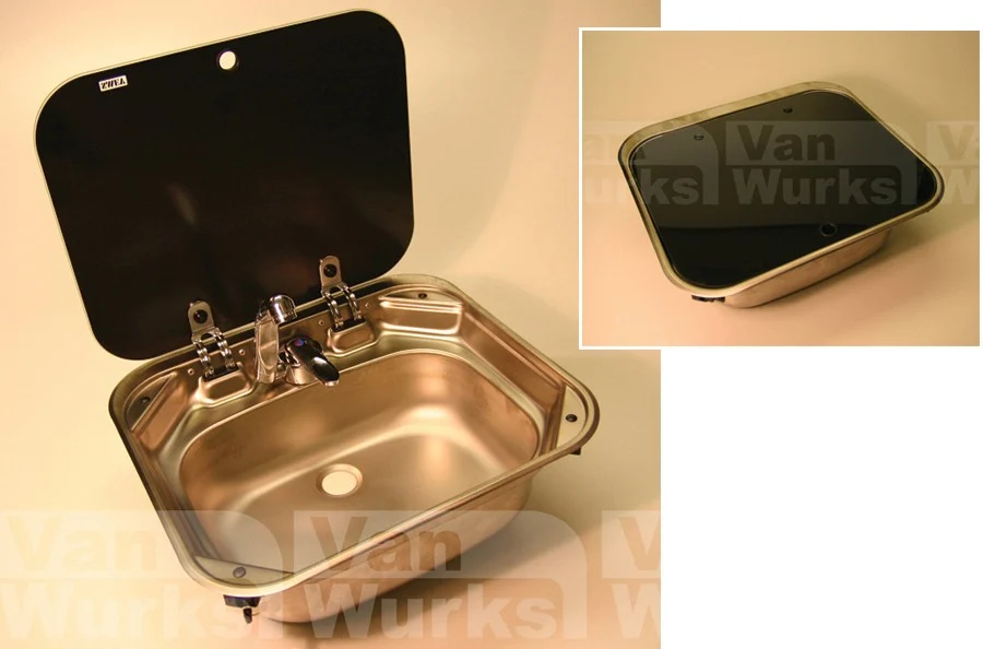Smev 8005 Sink, Glass Lid with Cold Tap