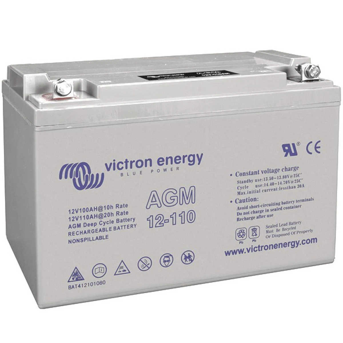Victron Energy 12V 110Ah AGM Deep Cycle Battery (M8) BAT412101085