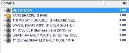 WASTE WATER TANK + FITTING KIT FOR MERCEDES SPRINTER VW LT MOTORHOME CONVERSION