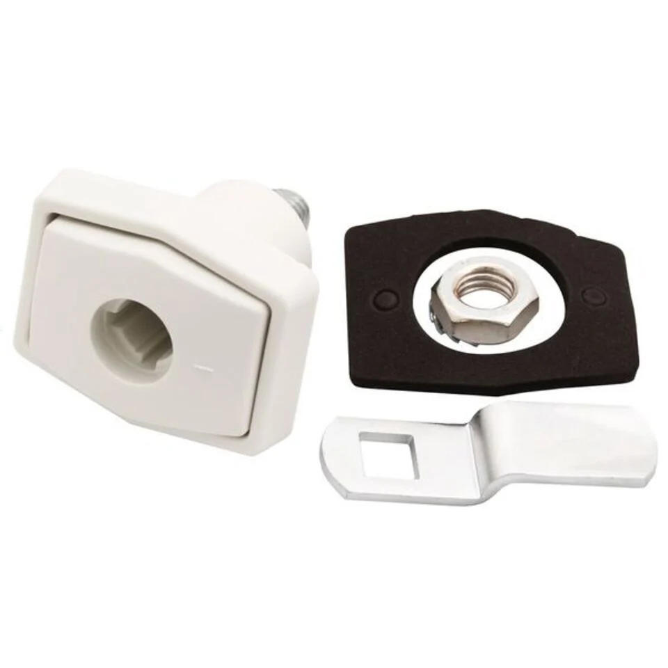 Zadi Rectangular Push Lock In White
